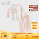 戴維貝拉（DAVE＆BELLA）寶寶保暖打底兩件套女童家居服小童內(nèi)衣套裝兒童秋冬新款秋衣秋褲 粉色【現(xiàn)貨】 100 cm（建議身高90-100cm）