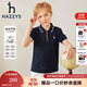 哈吉斯（HAZZYS）品牌童裝男童夏新款舒適親膚透氣彈力翻領(lǐng)撞色短袖polo衫 藏藍 155
