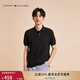 TOMMY HILFIGER【時(shí)尚多色】25秋冬新款男純棉珠地網(wǎng)眼休閑短袖T恤翻領(lǐng)POLO 黑色BEH M (推薦：135-150斤)