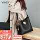 viney牛皮包包女包品牌水桶包輕奢單肩斜挎包生日禮物高級感送女友老婆