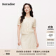 珂萊蒂爾2025年夏季新款優(yōu)雅米色蕾絲小衫女短袖氣質(zhì)設計感上衣 淡橙黃 M