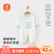 貝瑞加（Babyprints）寶寶連體衣嬰兒四季內衣長(cháng)袖爬服純棉A類(lèi)柔軟衣服 藍小熊73