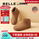 百麗（Belle）明星同款小領(lǐng)巾高幫勃肯鞋女新款棉鞋雪地短靴子D3G1DAD5預售 棕色-絨里 38 (240mm)