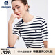 Navigare意大利小帆船女士T恤25春夏季新品休閑簡(jiǎn)約針織體恤百搭簡(jiǎn)約上衣 白底藍紋 M