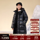 高梵黑金兒童5.0鵝絨服旗艦小火山加長(cháng)款男女童冬季新品保暖羽絨外套 曜石黑-亮面 160 【飛天鵝絨 充絨量 233g】