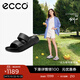 愛(ài)步（ECCO）拖鞋女外穿居家兩用 倪妮同款軟底泡芙鞋一字涼拖 科摩206663 HL 黑色20666301001 38 （偏小，建議選大一碼）