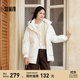 森馬羽絨服女中長(cháng)款寬松插肩袖簡(jiǎn)約保暖冬季三防連帽外套溫柔 奶白(白鴨絨)10534 L
