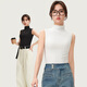 簡(jiǎn)云莫代爾棉打底衫女內搭純色半高領(lǐng)背心洋氣可外穿白色無(wú)袖t恤四季