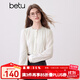 百圖betu女裝2025秋季新款襯衫氣質(zhì)花邊領(lǐng)設計蕾絲拼接長(cháng)袖女2509T66 米白 L