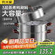 炊大皇三層蒸鍋304不銹鋼復(fù)底 大容量蒸魚鍋湯鍋蒸燃?xì)庠铍姶艩t通用28cm