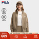 FILA斐樂(lè )官方女士編織外套2025冬新款時(shí)尚休閑寬松拉鏈毛衣開(kāi)衫 豆青褐-BN M 165/84A/M