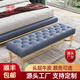換鞋凳家用門(mén)口美式輕奢沙發(fā)凳現代簡(jiǎn)約穿鞋凳進(jìn)門(mén)入戶(hù)床尾凳 藍色【全真皮】 90cm*33cm*48cm