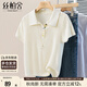 絲柏舍短袖針織衫2025夏裝新款女裝時(shí)尚簡(jiǎn)約翻領(lǐng)套頭短款上衣