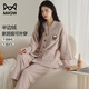貓人睡衣女士【半邊絨】春冬季開(kāi)衫家居服套裝保暖蓄溫柔軟親膚26年