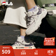 斐樂(lè )（FILA）官方女鞋老爹鞋運動(dòng)鞋新款貓爪鞋5代復古休閑鞋 奶白/浪漫紫-GO 37.5