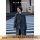 PLAIN PEOPLE學(xué)院牛角扣直筒花灰色翻領(lǐng)毛呢大衣外套2024冬季新品 花灰 M