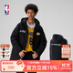 NBA官方湖人/勇士男新款秋冬季中長(cháng)款加厚保暖派克運動(dòng)休閑連帽棉服 湖人隊/子夜黑 L