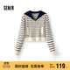 森馬（Semir）針織開(kāi)衫女短款海軍領(lǐng)溫柔系春2025寬松條紋衫少女感109125106003
