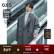 GXG男裝長(cháng)款毛呢大衣黑色冬2024年新品 灰色 180/XL