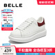 百麗（Belle）百搭麥昆小白鞋女2025秋新商場(chǎng)同款時(shí)尚后尾撞色板鞋E1Q1DCM5預售 白色/紅 35 (225mm)