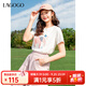 lagogo拉谷谷2025年新款百搭輕盈大象刺繡T恤女OATT314WG3 本白色 M