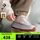 匡威（Converse）官方Run Star Hike低幫帆布流星厚底鞋小白鞋168817C 白/168817C 37