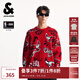 杰克·瓊斯（JACK&JONES）【NBA聯(lián)名】25年男裝秋冬季毛衣男紅色套頭潮流寬松休閑針織衫 F16莎莎紅 常規 M （175）