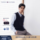 TOMMY HILFIGER秋冬男女純棉商務(wù)休閑通勤學(xué)院風(fēng)鑲邊V領(lǐng)內搭針織背心 藏青色FAP L （推薦：150-165斤）