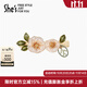 She's茜子春天的卡美伊原創(chuàng  )浪漫玫瑰花朵馬尾橫夾盤(pán)發(fā)夾發(fā)飾生日禮物女 水晶透白H0