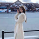 春乏2025年秋冬流行中長(cháng)款雙面絨毛呢外套女大毛領(lǐng)學(xué)生小個(gè)子呢子大衣 米白色 卡碼拍小 XS 建議105斤以下