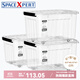 SPACEXPERT衣物收納箱高透塑料整理箱大容量玩具收納箱搬家周轉箱學(xué)生書(shū)箱 【透明80L三只】63*46.5*41cm