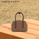 CHARLES&KEITH簡(jiǎn)約仿麂皮手提斜挎小方包女神節生日禮物送女友CK2-30782729-1 Mocha Brown摩卡棕 S