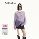 MO&Co.針織衫含馬海毛綿羊毛清透鏤空慵懶罩衫燈籠袖輕暖摩安珂 流云紫色 M 165