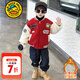 G.DUCKKIDS小黃鴨童裝男童外套秋冬加絨加厚男寶寶毛毛衣帥氣兒童棒球服冬裝 紅色 90 建議1~2歲【 80-90cm】cm