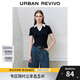 UR2025春季新款女裝休閑簡(jiǎn)約撞色翻領(lǐng)修身短袖T恤UYY450056 藏青 S