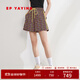 EP雅瑩女裝 休閑印花抽繩a字顯瘦運動(dòng)戶(hù)外短褲 商場(chǎng)同款6211A 黑色 S