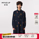 幻走（MOVEUP）2023秋季新款.FUN系列 襯衫領(lǐng)印花口袋設計師純棉連衣裙 深寶藍 M