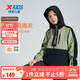 特步（XTEP）兒童童裝三防絲光絨外套連帽輕暖跑步風(fēng)雨衣 沙茶綠 160cm