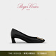 ROGERVIVIER/RV女鞋Trompette粗跟方扣大象灰婚鞋 黑色 37