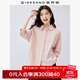 佐丹奴知識分子風(fēng)襯衫女新款純棉府綢破骨連肩中袖襯衣女05345463 22木漿粉紅 L