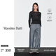 Massimo Dutti秋季新品2025女裝休閑基礎款風(fēng)領(lǐng)口細節純棉長(cháng)袖T恤06805117 黑色 M (CN 170/92A)