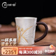 歸銀堂杯子純銀999水杯足銀手工鎏金蘭花把手杯咖啡牛奶辦公室茶杯送禮 220ml+證書(shū)+禮盒