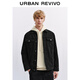 UR冬季新款男裝復古肌理感雙口袋排扣牛仔外套UMM850091 深灰 L