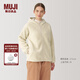 無(wú)印良品（MUJI） 女式 長(cháng)毛抓絨 連帽衫 女搖粒絨外套秋冬款長(cháng)袖女裝 BB2QOA4A 象牙色 L(165/88A)