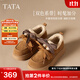 他她（TATA）小咖豆厚底毛毛鞋女鞋加絨保暖單鞋子雪地靴冬季CYY02DM4 棕色（絨里-雙鞋帶款） 37
