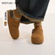 西遇（Westlink）西遇厚底勃肯鞋女2025秋圓頭一腳蹬懶人鞋外穿增高半拖 駝色 38