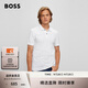 BOSS博斯【禮物】【男女同款 100%棉珠地布】休閑短袖Polo衫 100-白色 XL