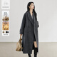 對白【杜鵑同款】極簡(jiǎn)風(fēng)駝絨雙面呢羊毛大衣女2025冬新款毛呢外套 深灰色 L