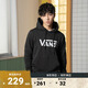 VANS范斯官方 男女情侶連帽衛衣春季經(jīng)典LOGO 黑色 M