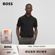 BOSS博斯【禮物】【男女同款 100%棉珠地布】休閑短袖Polo衫 001-黑色 M